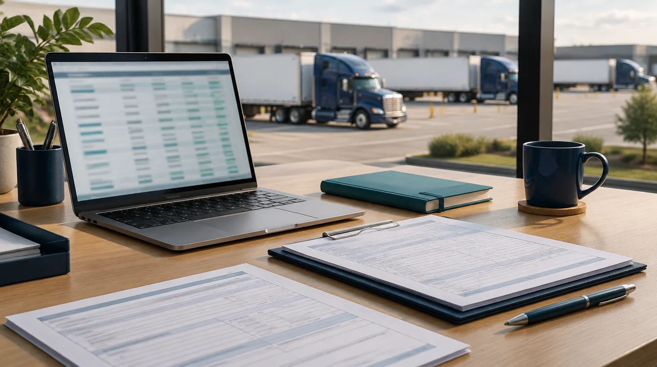 A freight planning workspace — illustrative image